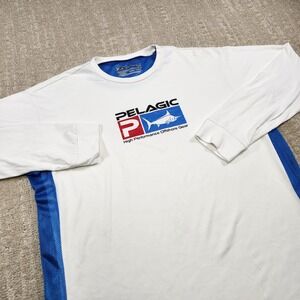 Pelagic Fishing Shirt Men Medium Aqua Tek Pro High Performance Off Shore Gear